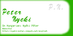 peter nyeki business card